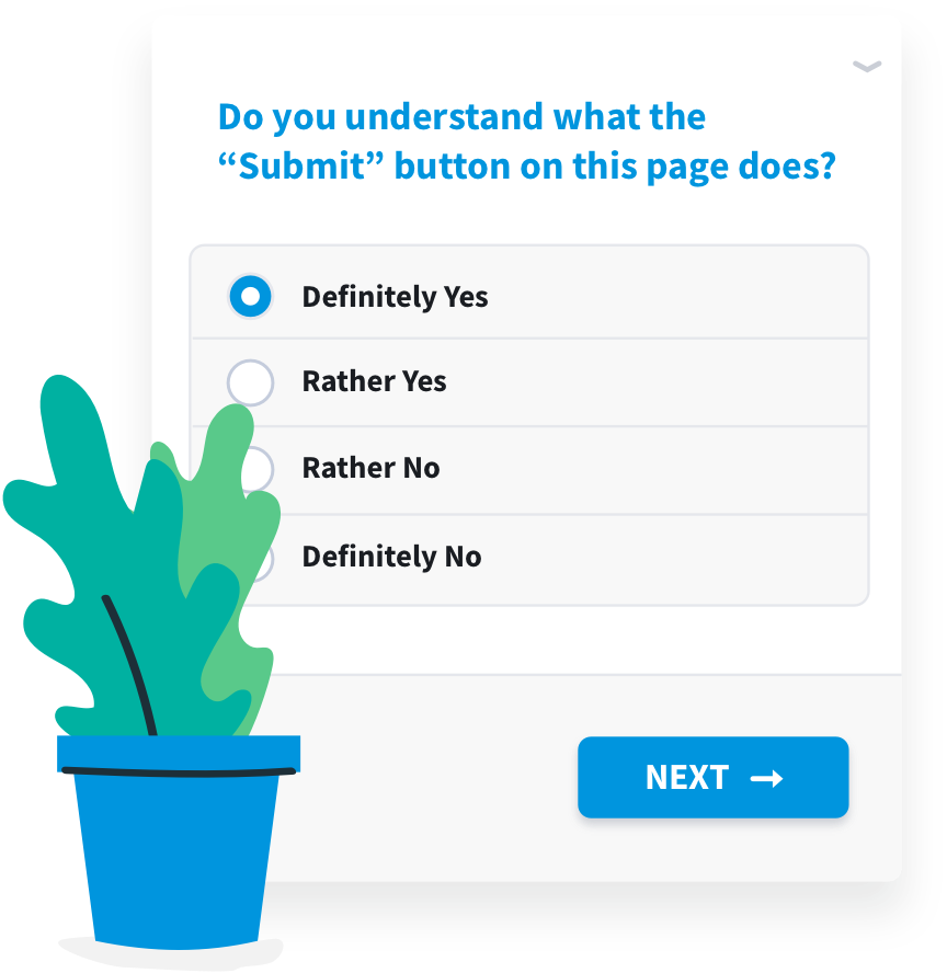 Example of a Qualaroo Nudge asking a user research question.