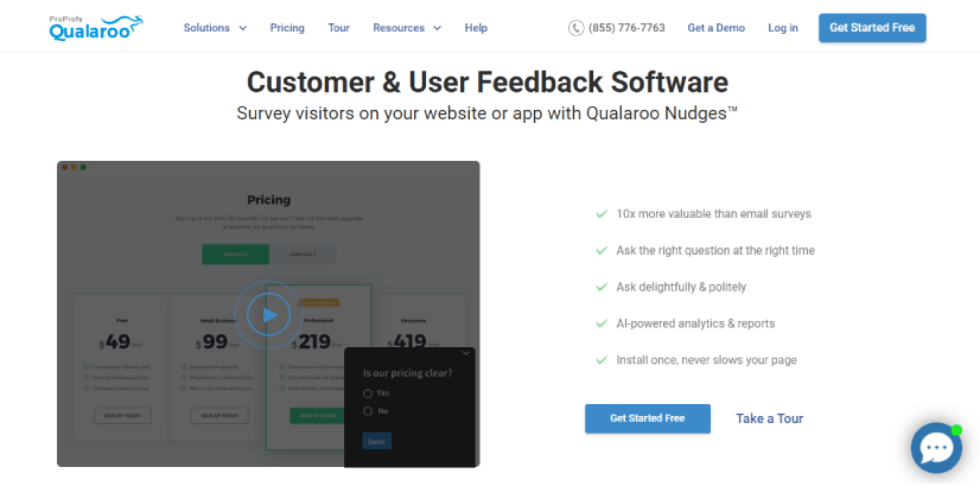 Qualaroo best customer feedback tool