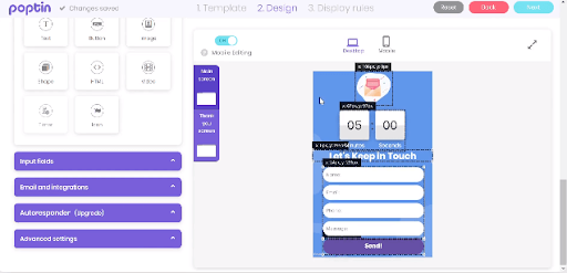 conversion settings optimization interface