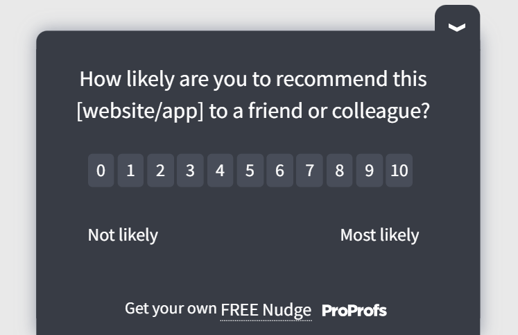 NPS app feedback template