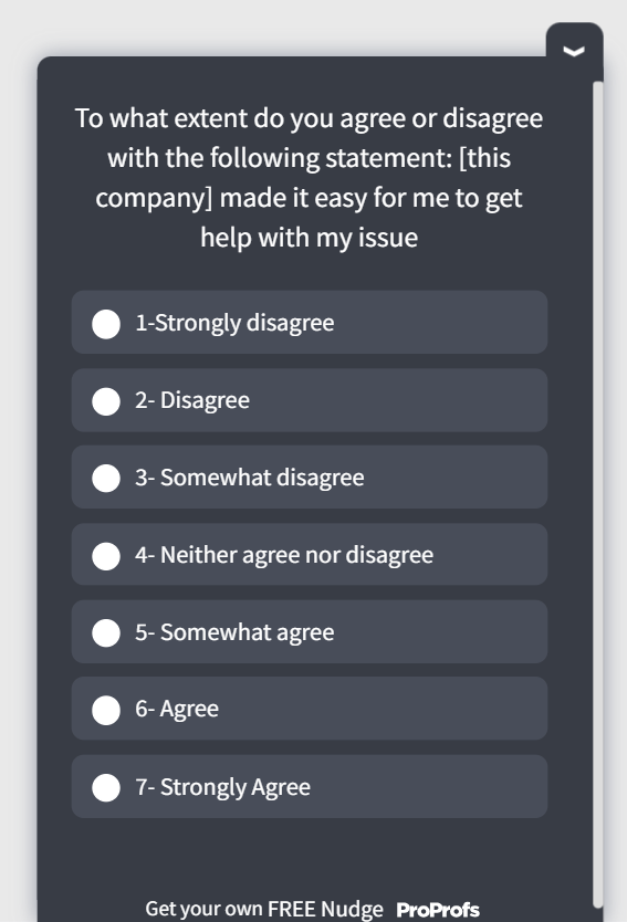 CES template to measure customer effort