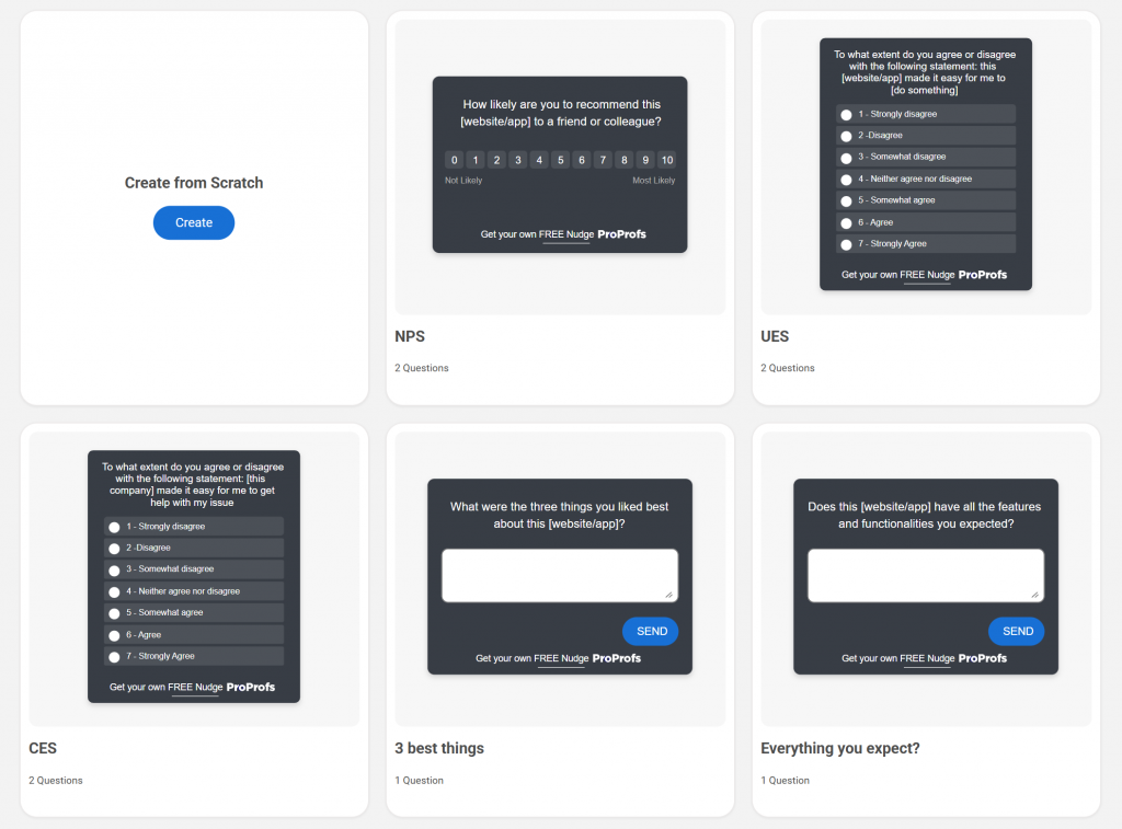 qualaroo pre-built templates to collect customer feedback