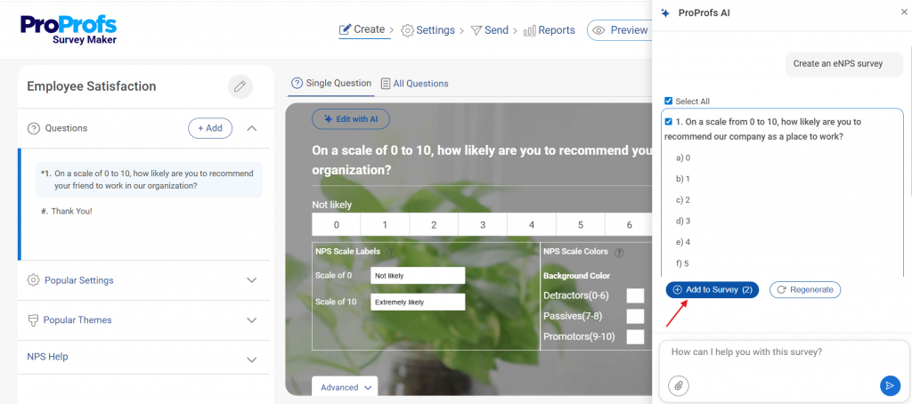 employee satisfaction survey questions using AI