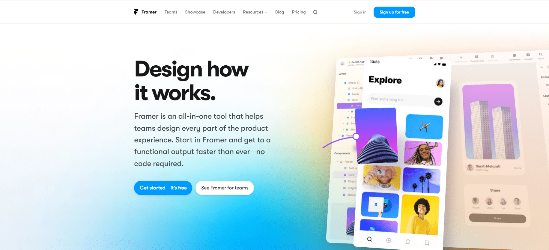 framer is a prototyping design tool