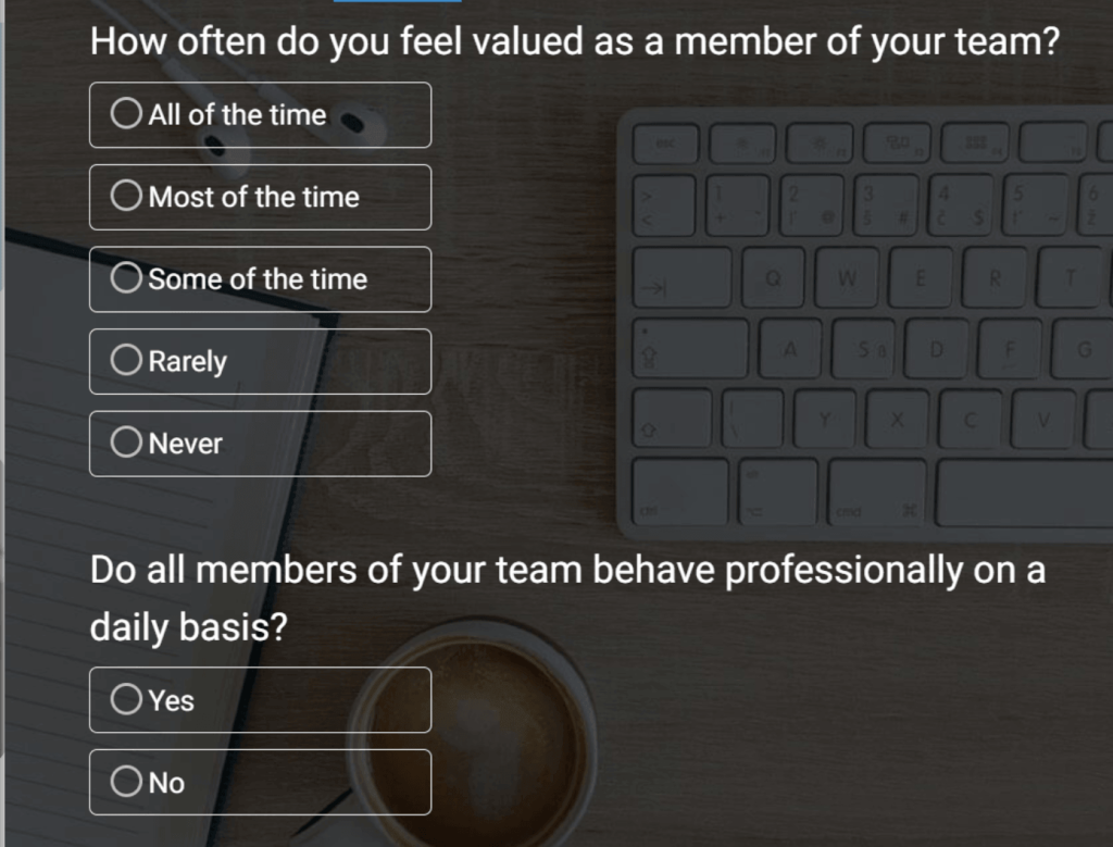 Team feedback survey template