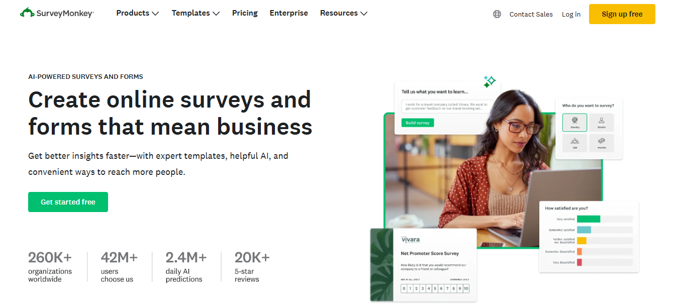 SurveyMonkey screenshot Qualtrics alternatives