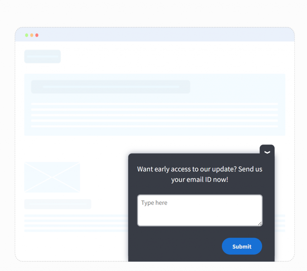 early access survey for capturing email
