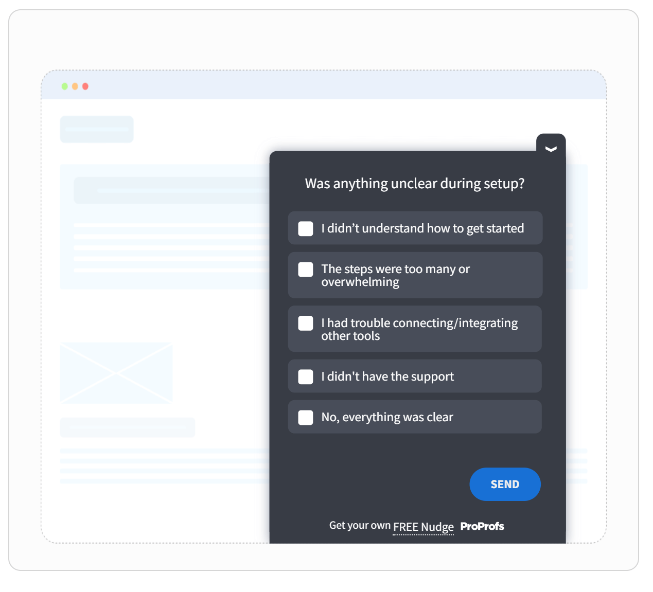User onboarding survey