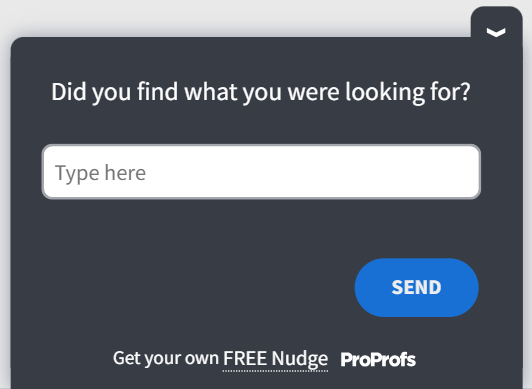 UX survey template to see if the user could easily find what they came looking for