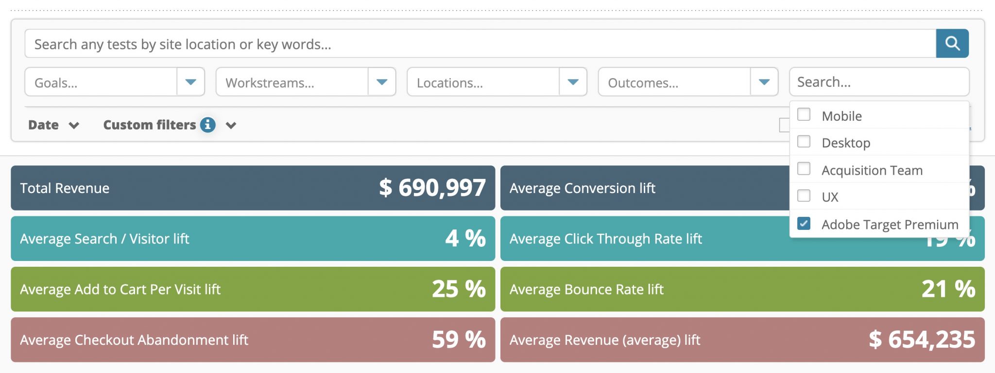 adobe target a/b testing