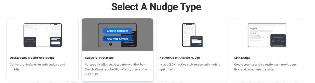 Selecting Nudge for Prototype from Channel Types