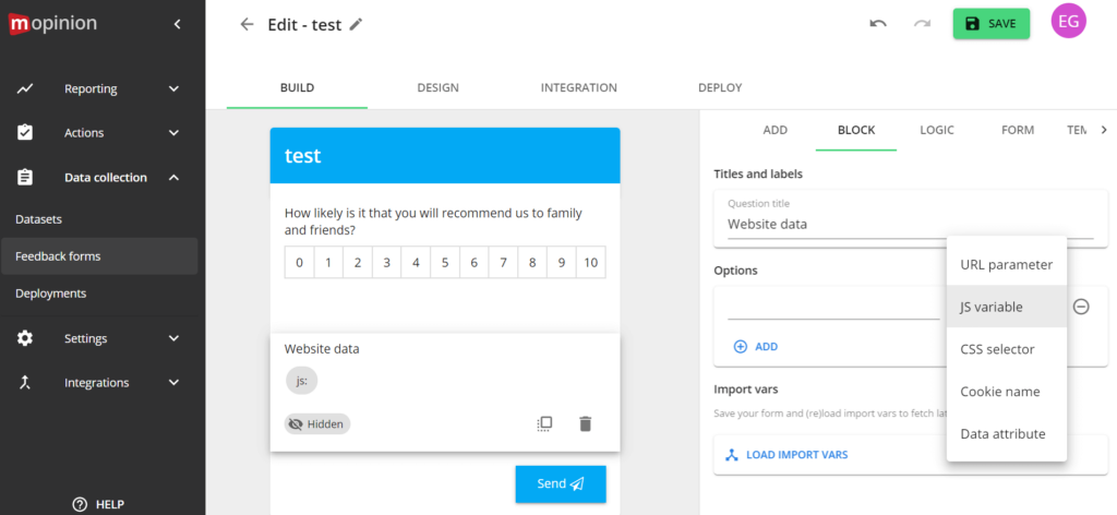 Mopinion Dashboard