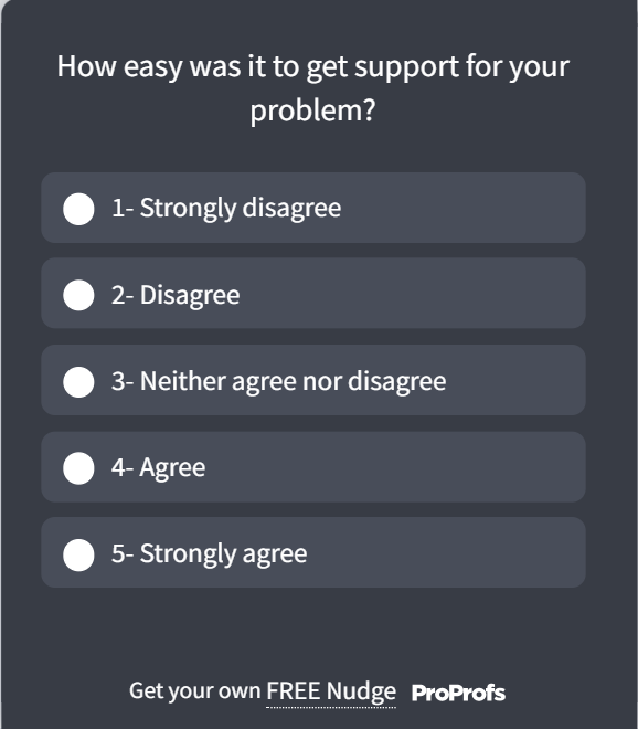 Customer support CES survey template