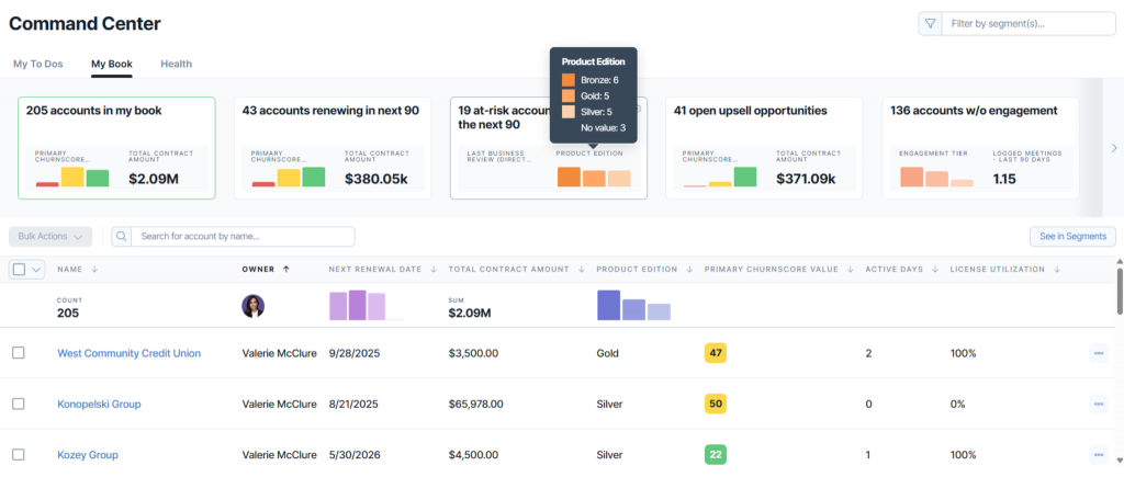 Churnzero dashboard