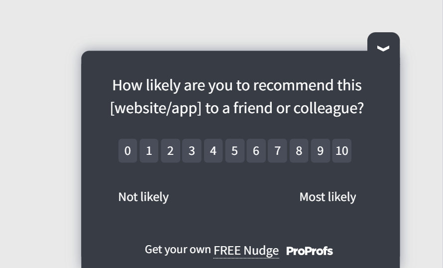 NPS website feedback template
