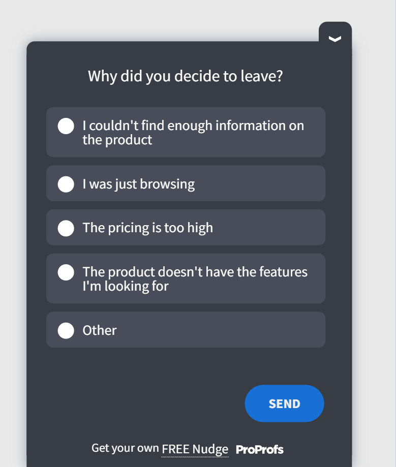 exit intent website feedback