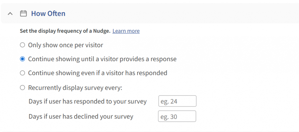 Visit Count intercept survey targeting