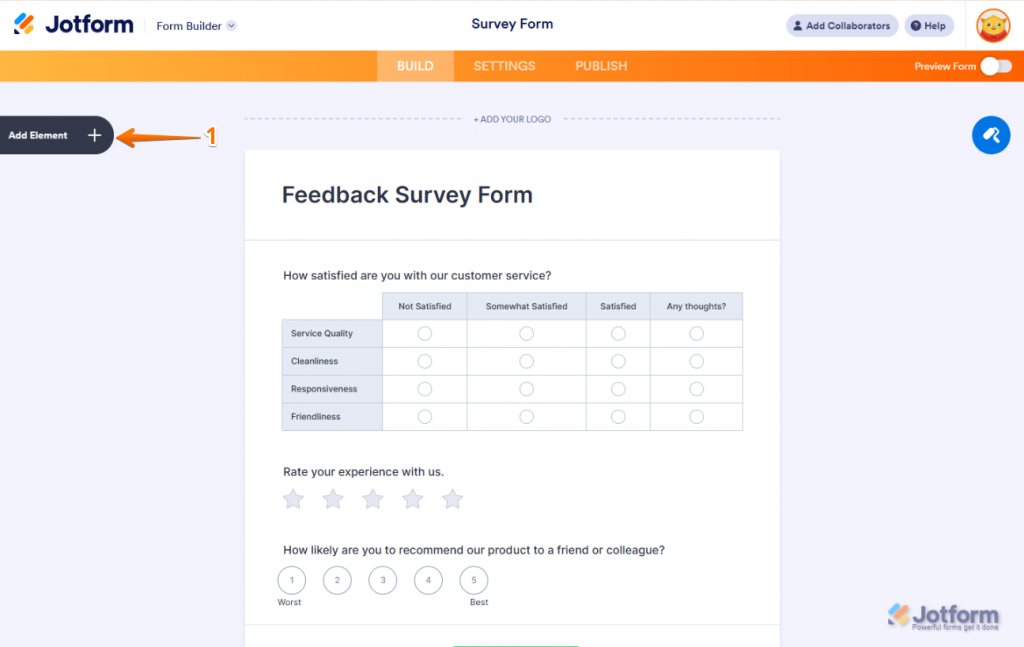 Jotform anonymous survey tool