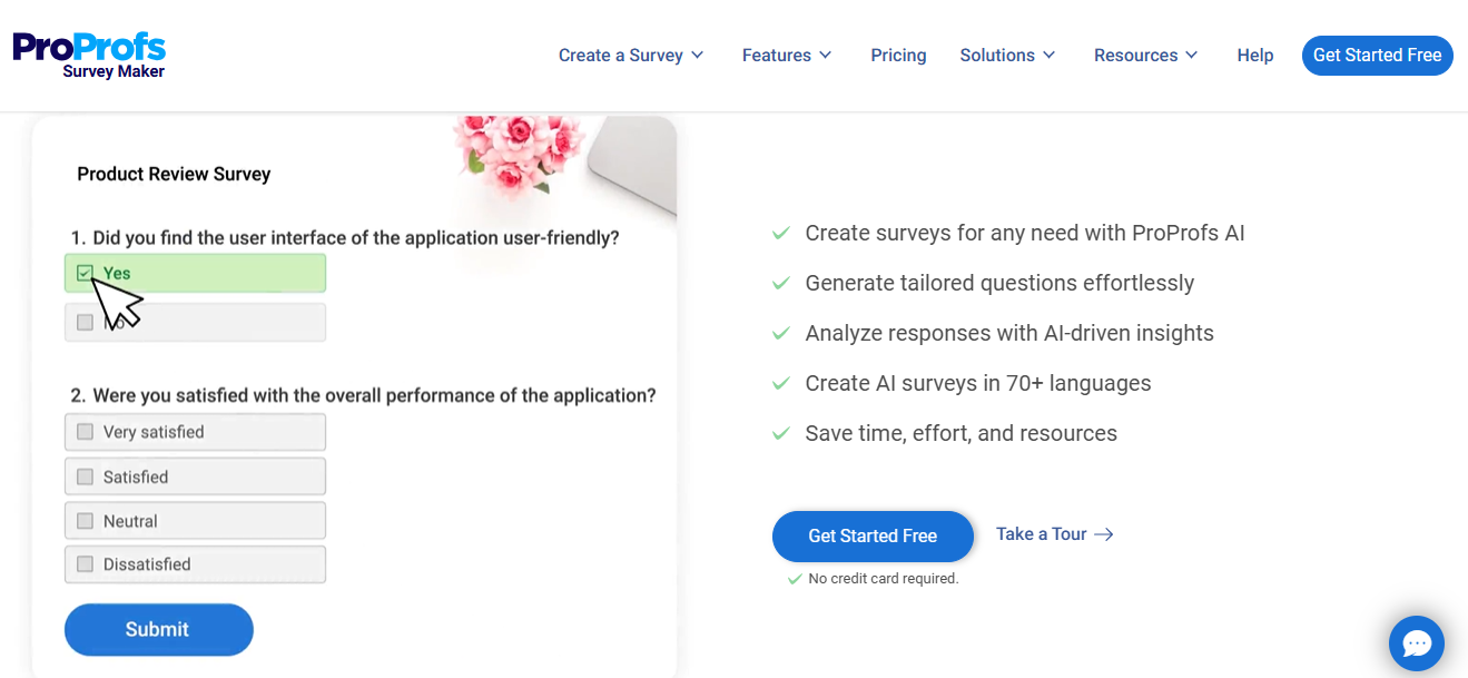 ProProfs AI Survey Maker