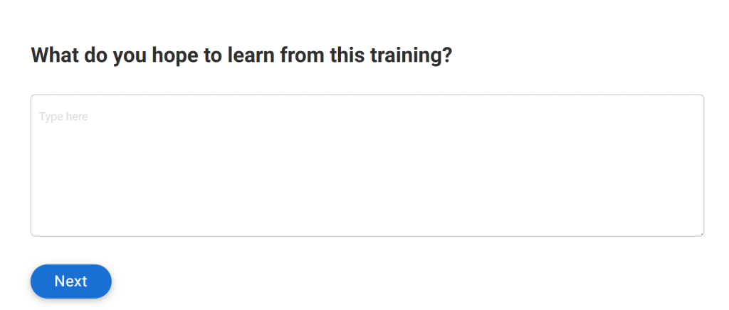 pre-training survey questions