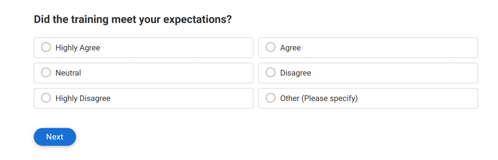 post training survey questions
