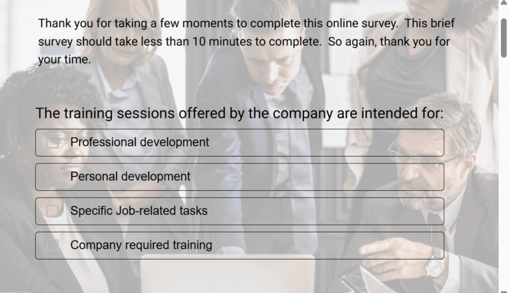 training survey template