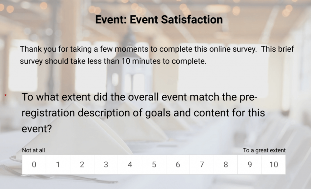 event satisfaction survey template