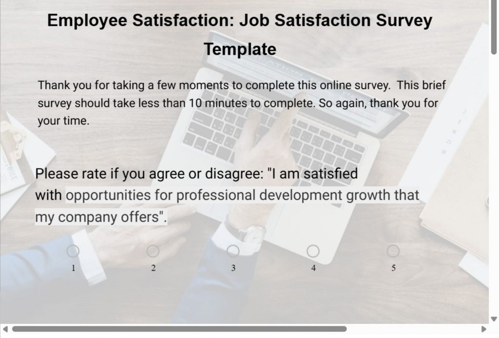 employee job satisfaction survey template.