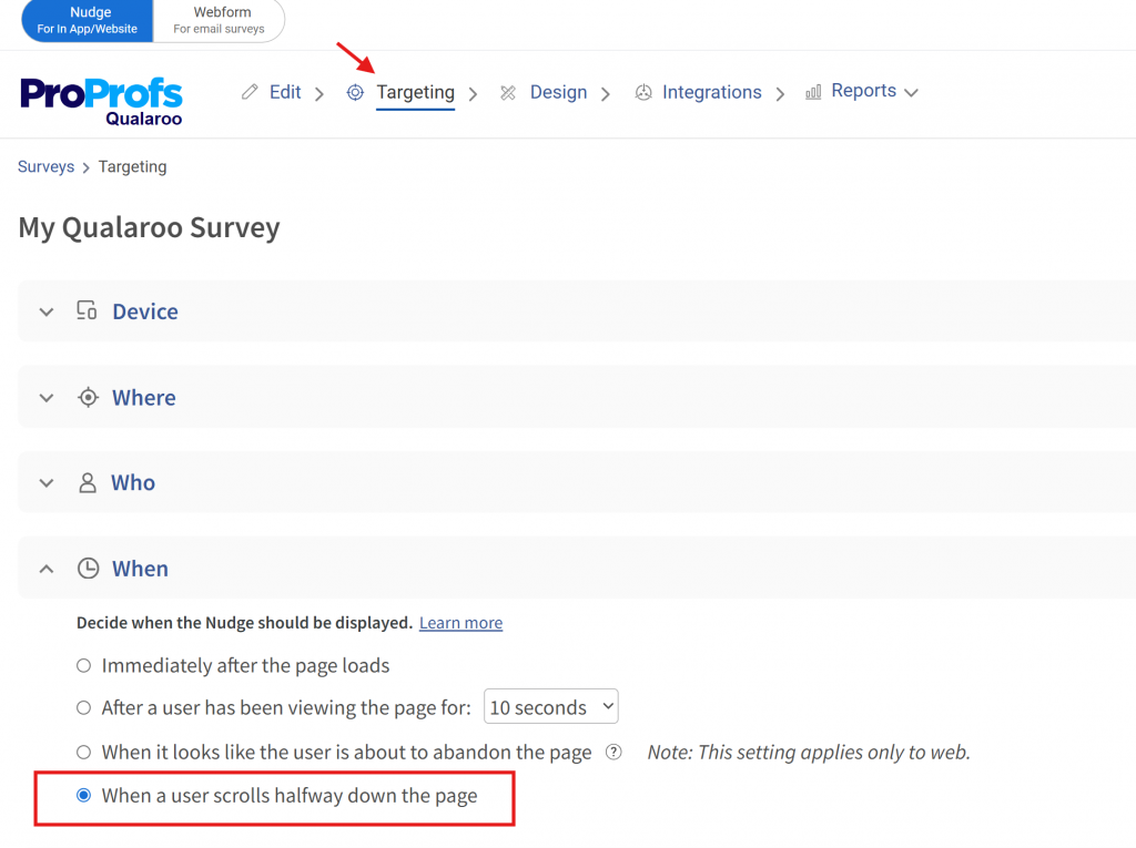 Scroll Depth Qualaroo