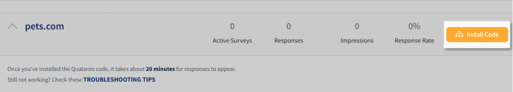 Install Code for adding surveys to your Website