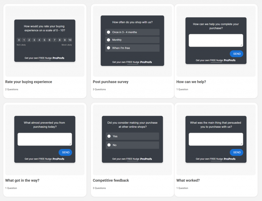 post-purchase website feedback form