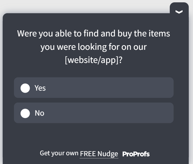 navigation survey template for buying difficulty