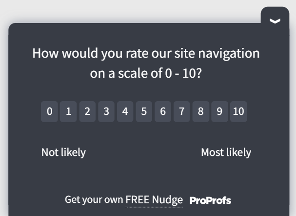 website navigation feedback template
