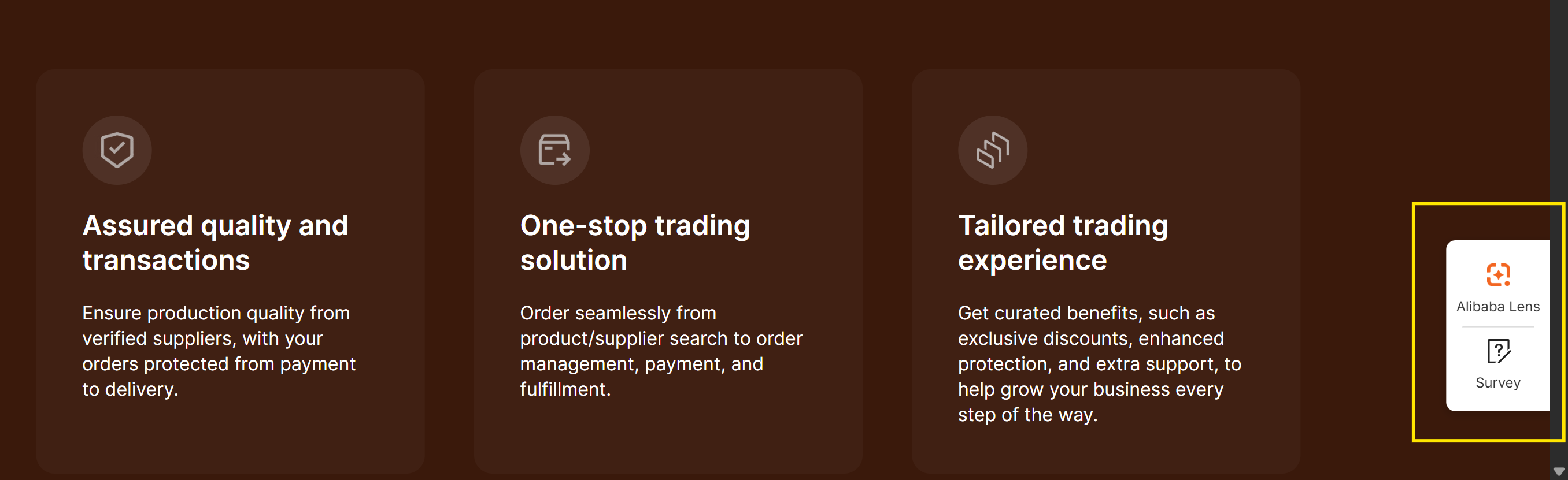 Alibaba - website feedback button