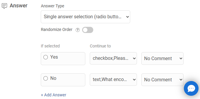 Answer choice dashboard view Qualaroo