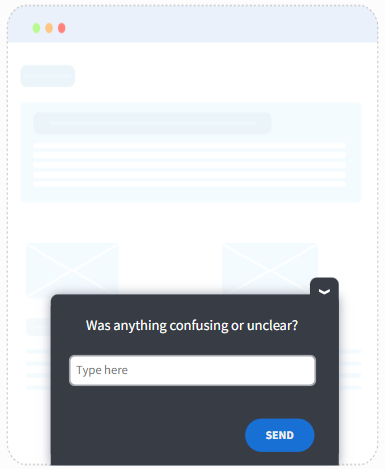 Anonymous survey pop up