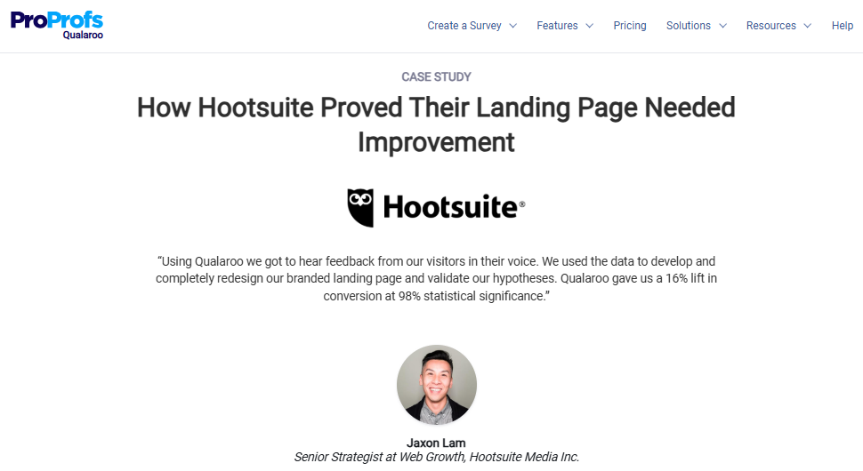 Hootsuite Used Qualaroo to Create an anonymous survey