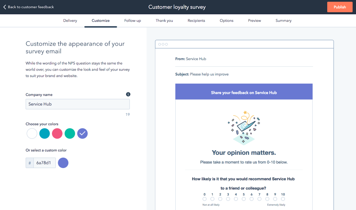 hubspot survey tool online