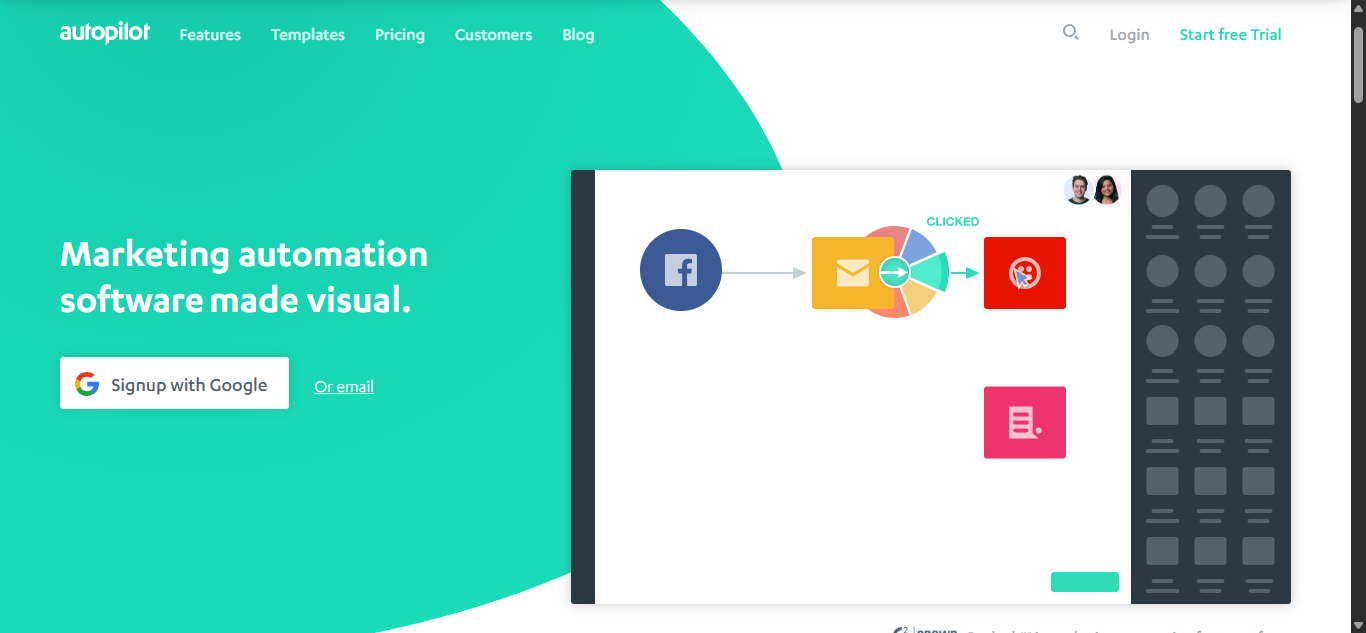 Autopilot screenshot blog customer journey mapping software