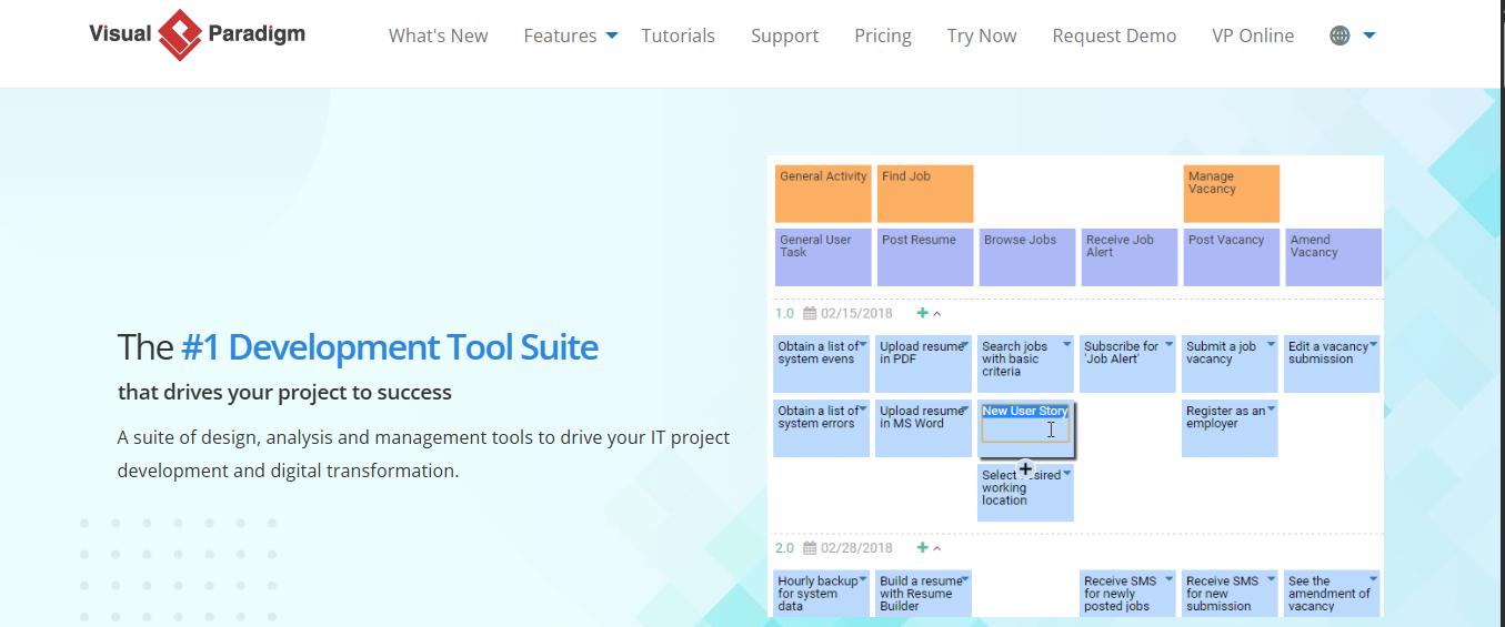 Visual Paradigm screenshot customer journey mapping software