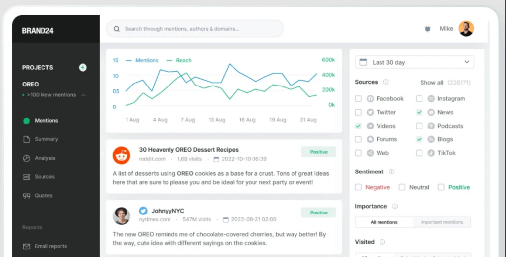 Brand24 AI sentiment analysis tool