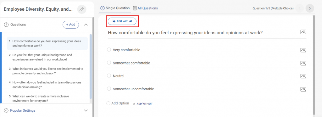 Editing your DEI survey with AI