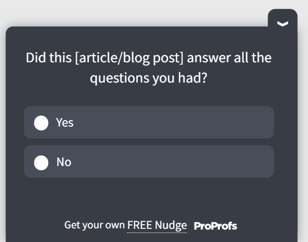 help center survey template