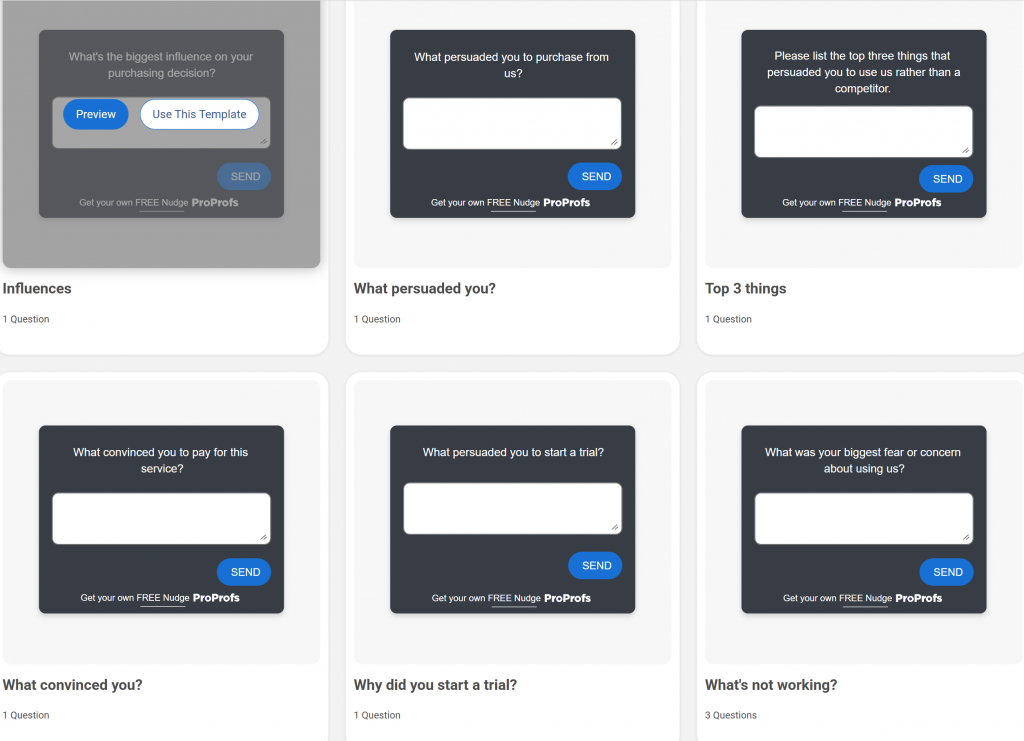 lead-capture popup survey templates qualaroo
