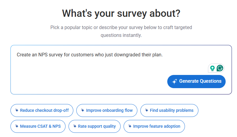 Create your anonymous survey by default on Qualaroo