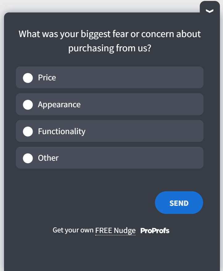 exit-intent open-ended survey template 