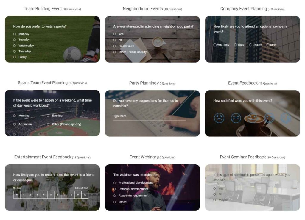 open-ended event survey templates