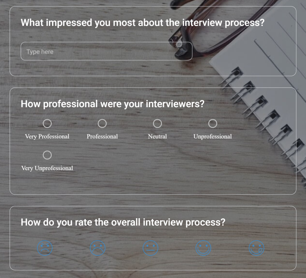 post-interview candidate experience survey template