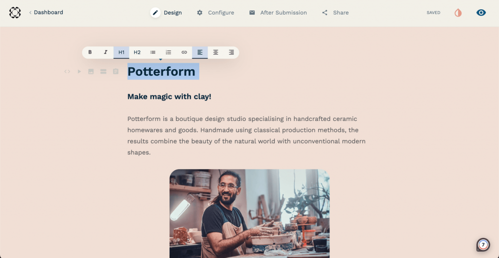 Paperform, a no-code form builder tool